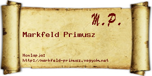 Markfeld Primusz névjegykártya